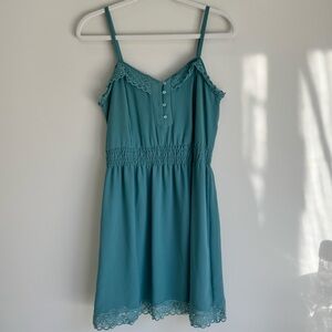 Kimchi Blue Teal Lace Slip Dress Urban Outfitters Size Small